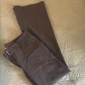 Classic Gray Chinos Tailored Style Smooth Fabric